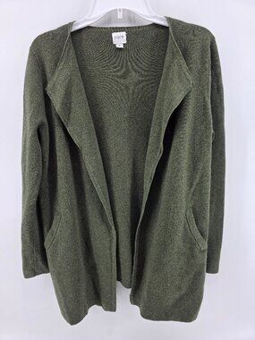 J.Crew Olive Green‎ Open Front Cotton Cardigan – Size S – Pockets